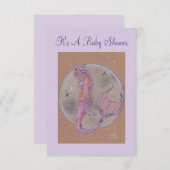 ピンクの妊娠マーメイドベビーシャワー招待状 招待状 (正面/裏面)