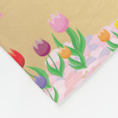 ピンクの妖精とさくらんぼ フリースブランケット (角)