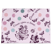 ピンクの妖精と蝶の童話 ラージペーパーバッグ (正面)