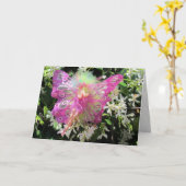 ピンクの妖精のグリーティングカード カード (黄色い花)