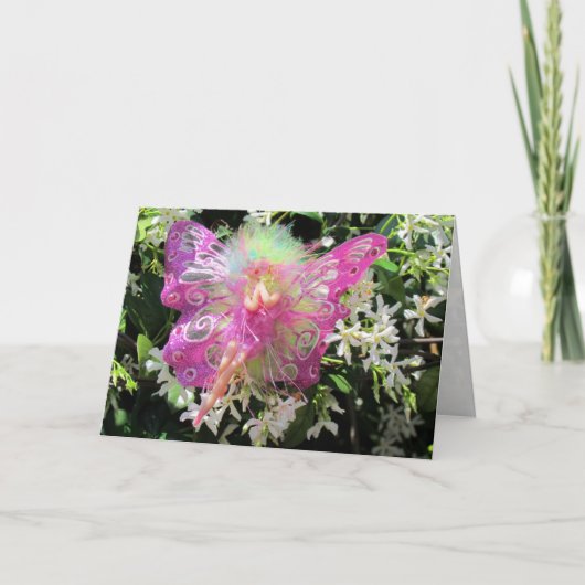 ピンクの妖精のグリーティングカード カード (正面)