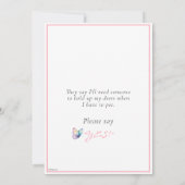 ピンクの妖精のスイングは私の花嫁になる 招待状 (裏面)