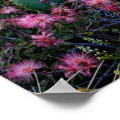 ピンクの妖精のダスターフラワー&とげのある梨サボテン ポスター (角)