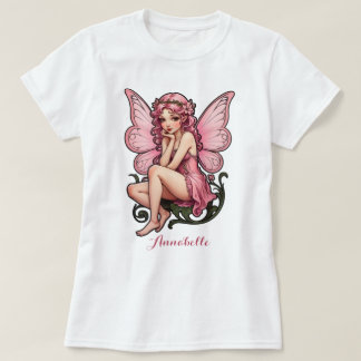 ピンクの妖精のプリンセス Tシャツ