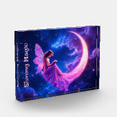 ピンクの妖精の三日月輝かわいい魔法 フォトブロック (左)