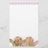 ピンクの妖精の友だちファンタジー・アート 便箋 (正面)