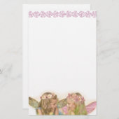 ピンクの妖精の友だちファンタジー・アート 便箋 (正面/裏面)