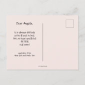 ピンクの妖精の女の子が近々葉書を取得 ポストカード (裏面)