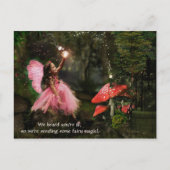 ピンクの妖精の女の子が近々葉書を取得 ポストカード (正面)