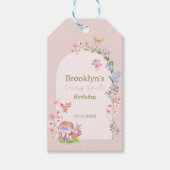 ピンクの妖精の最初の女の子の誕生日ギフトタグ ギフトタグ (正面)