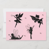 ピンクの妖精の誕生日パーティーの招待 招待状 (裏面)
