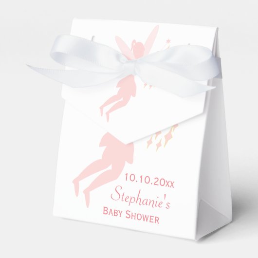 ピンクの妖精の赤ちゃんシャワー フェイバーボックス (正面サイド)