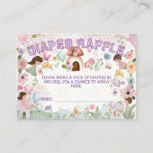 ピンクの妖精の赤ちゃん女の子シャワーフラワーオムツラッフル エンクロージャーカード (正面)