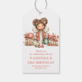 ピンクの妖精の2歳の誕生日 淡紅色の花のギフトタグ ギフトタグ (裏面)