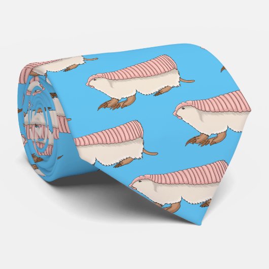 ピンクの妖精アルマジロ漫画イラストレーション ネクタイ (ロール)