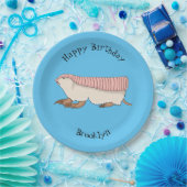 ピンクの妖精アルマジロ漫画イラストレーション ペーパープレート (パーティー)