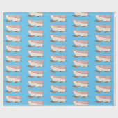 ピンクの妖精アルマジロ漫画イラストレーション ラッピングペーパー (フラット)