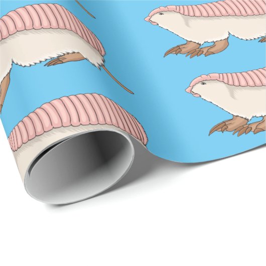 ピンクの妖精アルマジロ漫画イラストレーション ラッピングペーパー (ロールコーナー)