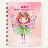 ピンクの妖精ノート 書く 絵を描く 女の子のための ノートブック (正面)