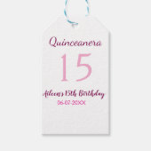 ピンクの妖精15歳の誕生日シンプルの母キンセアニェラ ギフトタグ (正面)