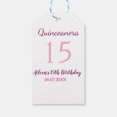 ピンクの妖精15歳の誕生日シンプルの母キンセアニェラ ギフトタグ (裏面)