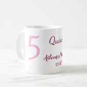 ピンクの妖精15歳の誕生日シンプルの母キンセアニェラ コーヒーマグカップ (正面左)