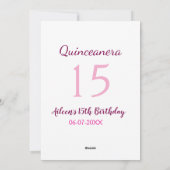 ピンクの妖精15歳の誕生日シンプルの母キンセアニェラ シーズンカード (裏面)