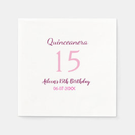 ピンクの妖精15歳の誕生日シンプルの母キンセアニェラ スタンダードカクテルナプキン