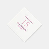 ピンクの妖精15歳の誕生日シンプルの母キンセアニェラ スタンダードカクテルナプキン (角)