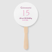 ピンクの妖精15歳の誕生日シンプルの母キンセアニェラ ハンドファン (裏面)