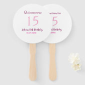 ピンクの妖精15歳の誕生日シンプルの母キンセアニェラ ハンドファン (正面&裏面)