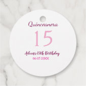 ピンクの妖精15歳の誕生日シンプルの母キンセアニェラ フェイバータグ (裏面)