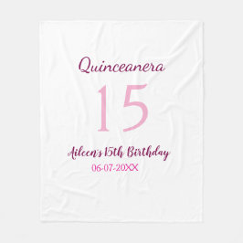 ピンクの妖精15歳の誕生日シンプルの母キンセアニェラ フリースブランケット