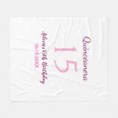 ピンクの妖精15歳の誕生日シンプルの母キンセアニェラ フリースブランケット (正面(横))