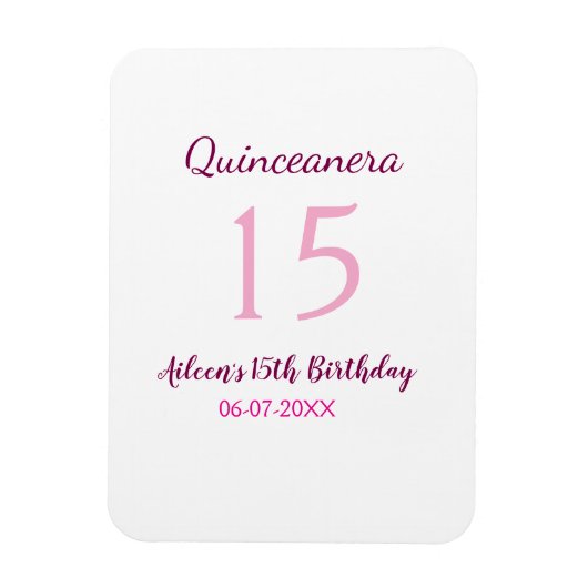 ピンクの妖精15歳の誕生日シンプルの母キンセアニェラ マグネット (縦)
