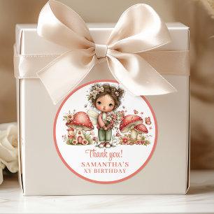 ピンクの妖精2歳の誕生日 血色の花のギフトボックス ラウンドシール
