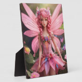 ピンクの妖精 |ファンタジーデジタルアートテーブルトップ フォトプラーク (側面)