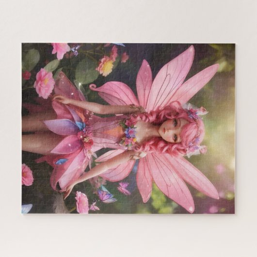 ピンクの妖精 |ファンタジーデジタルアート ジグソーパズル (横)