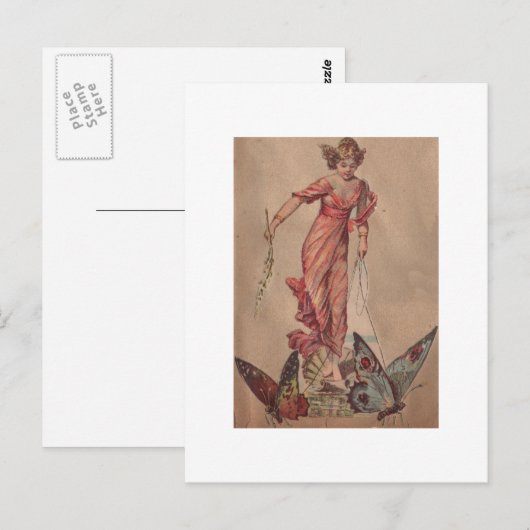 ピンクの妖精 ポストカード (正面/裏面)