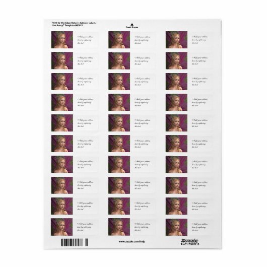 ピンクの妖精 ラベル (フルシート)