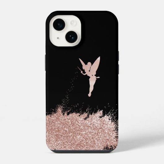 ピンクの妖精、水色 iPhoneケース (裏面)