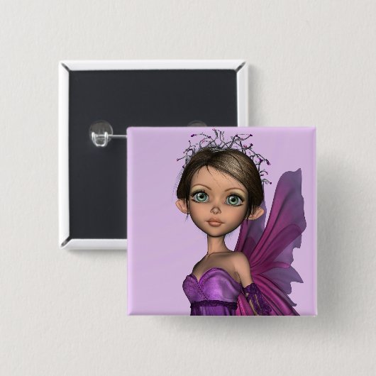 ピンクの妖精 缶バッジ (正面&裏面)