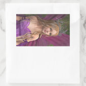 ピンクの妖精 長方形シール (バッグ)