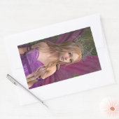 ピンクの妖精 長方形シール (封筒)