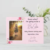 ピンクの姉の妊娠の写真のお知らせ 案内状 (スタンド正面)