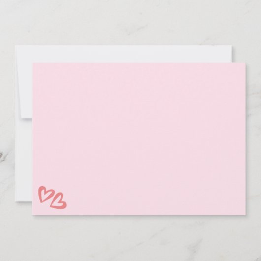 ピンクの姉の妊娠の写真のお知らせ 案内状 (裏面)