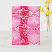 ピンクの姉妹と夫パーソナライズされた記念日 カード (黄色い花)