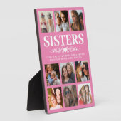 ピンクの姉妹写真コラージュ フォトプラーク (側面)