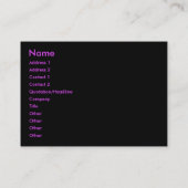 "ピンクの威厳のあるな"ぽっちゃりしたカード 名刺 (裏面)
