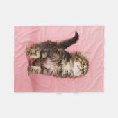 ピンクの子ネコでかわいらしい フリースブランケット (正面(横))